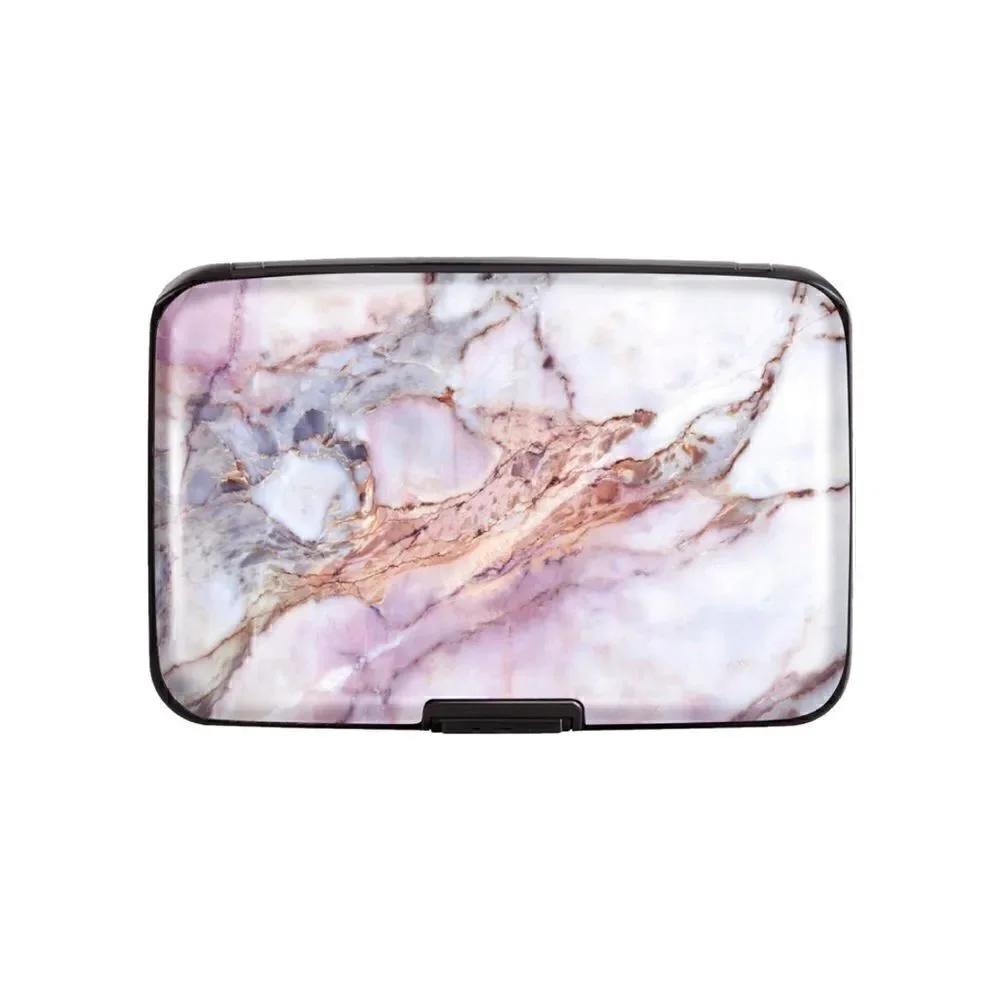 Pink marble credit card holder